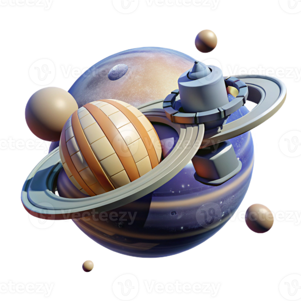 wonderful modern wonderful creative A space station orbiting a gas giant, realistic lighting and shadows, hard sci-fi style exclusive authentic png