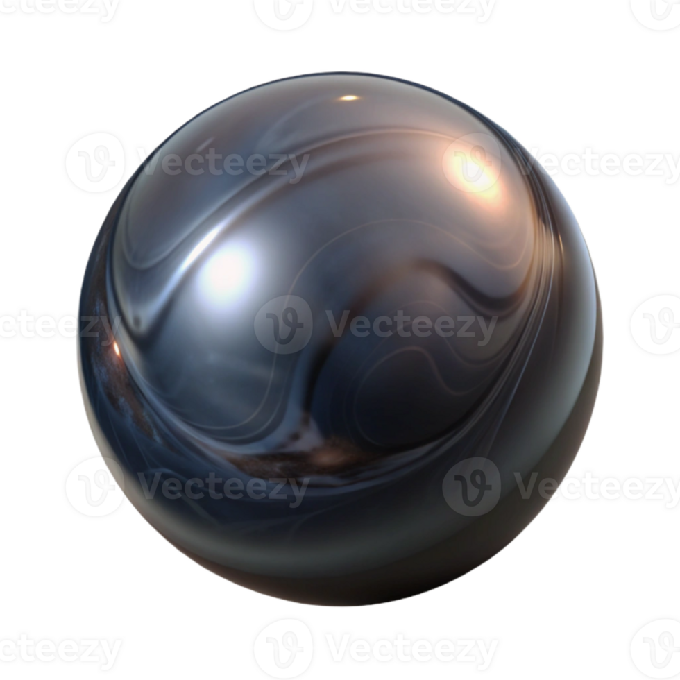 dramatic creative serene abstract A single, perfect sphere of polished obsidian, reflecting a distorted image of its surroundings, illuminated by a dim, ambient light high quality premium png