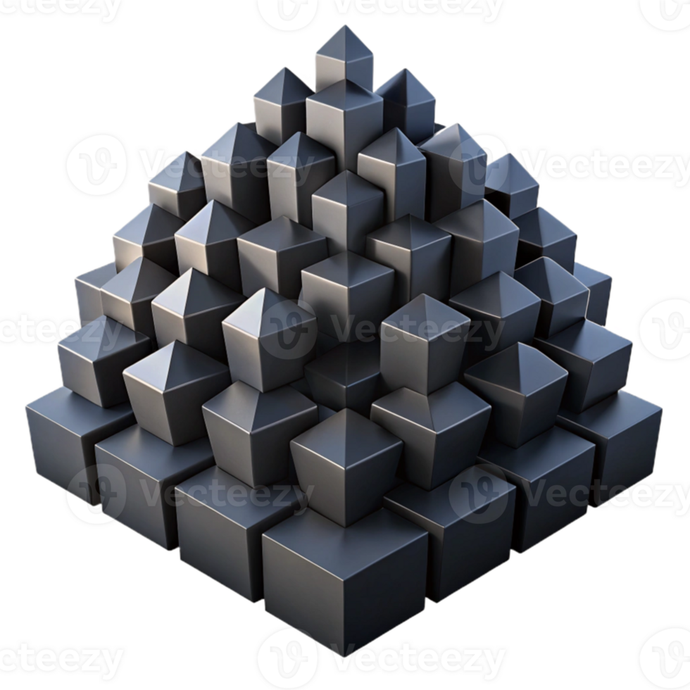 serene contemporary elegant minimalist A field of densely packed, geometric shapes in shades of deep black and charcoal gray, with a subtle, gradient lighting, in a brutalist, architectural style... png