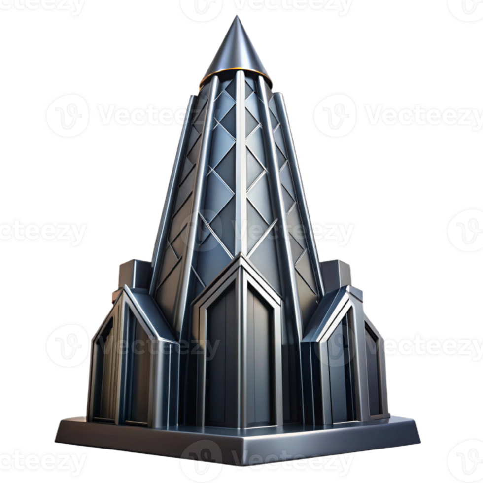 elegant minimalist beautiful contemporary Art Deco skyscraper, chrome and black glass, sharp geometric patterns, volumetric lighting, cinematic angle, highly detailed, ray tracing, 8k, high... png
