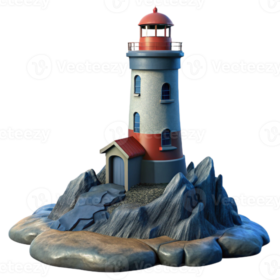 magnificent abstract wonderful minimalist A single, weathered lighthouse on a rocky outcrop, stormy seas, dramatic lighting, dramatic, realistic, premium detailed png