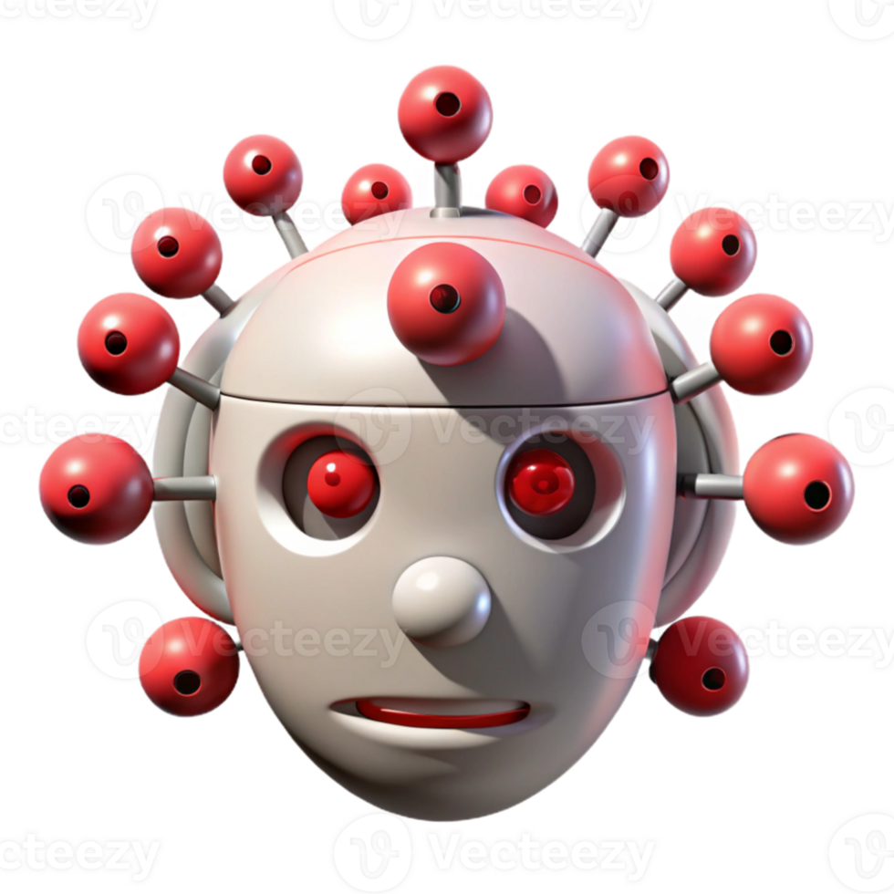 elegant modern vibrant abstract A swarm of nanobots forming a human face, each bot emitting a tiny red light, abstract style 4K high resolution png