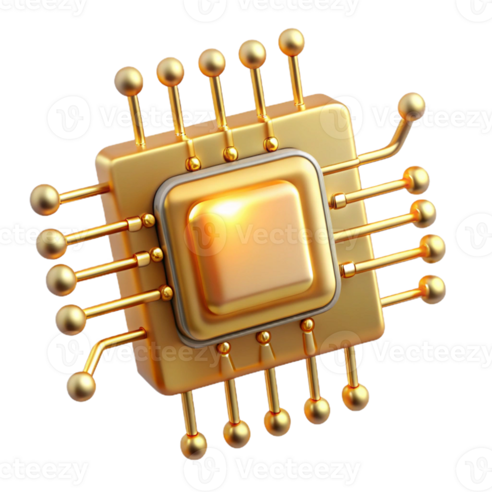 extraordinary minimalist dramatic minimalist A close-up of a microchip, intricate pathways glowing with golden light, microscopic photography style original premium png