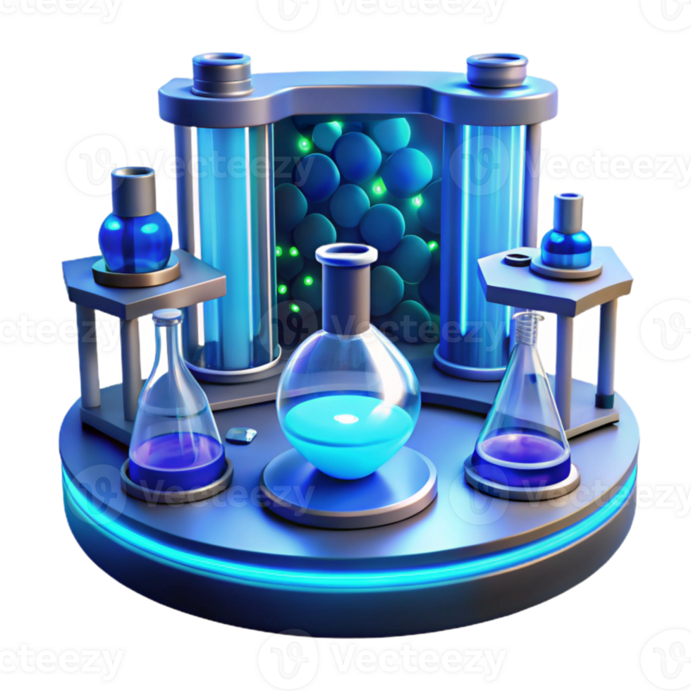 elegant modern elegant rustic A futuristic laboratory filled with bubbling test tubes and holographic displays, bathed in cool blue light, sci-fi style high resolution exclusive png