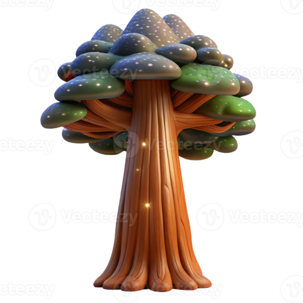 stunning classic beautiful abstract A giant sequoia tree, its bark textured and knotted, reaching towards a starry night sky, van Gogh style original exclusive png