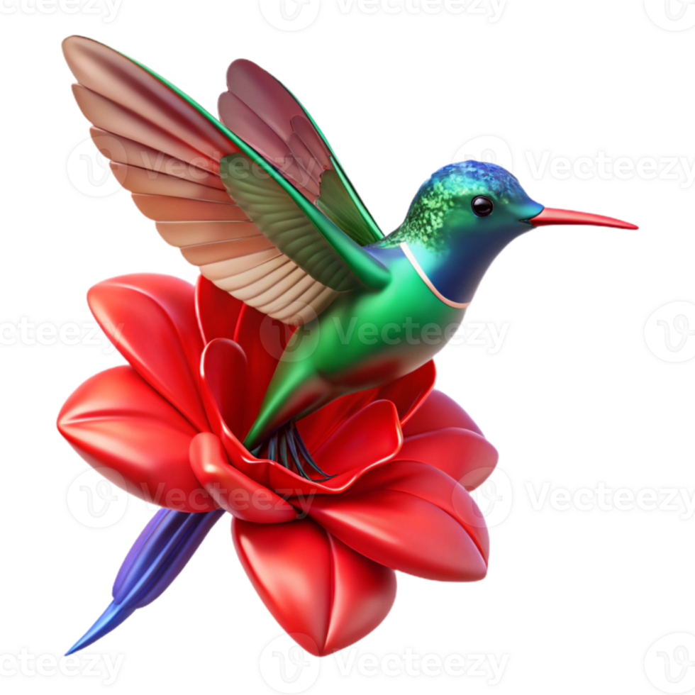 extraordinary contemporary serene minimalist A close-up of a hummingbird hovering near a bright red flower, vibrant colors, macro photography, dynamic motion blur genuine genuine png