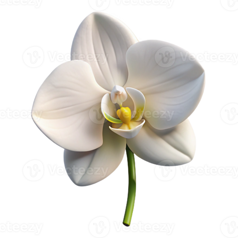 dramatic rustic stunning artistic A single, perfect white orchid, delicate petals, soft lighting, botanical illustration professional 4K png