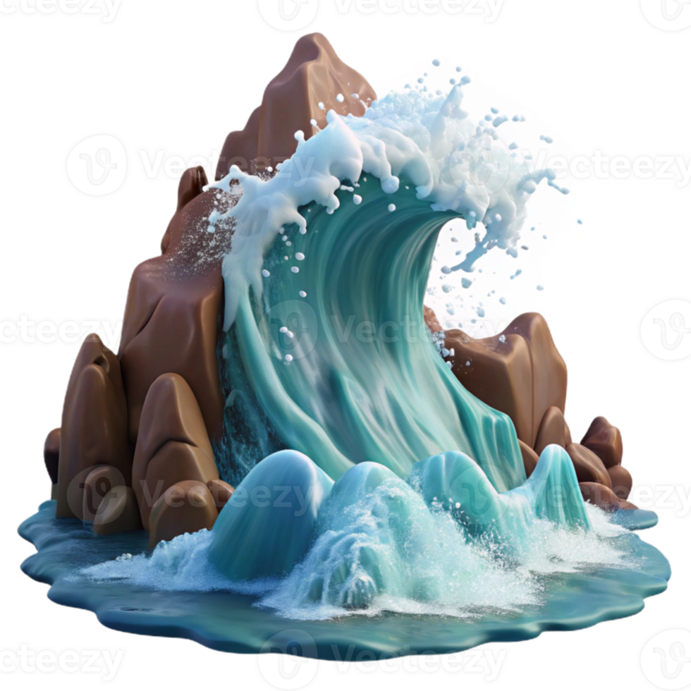 magnificent rustic wonderful vintage A giant wave crashing against a rocky shore, dramatic lighting, dynamic splash, realistic ocean scene premium high quality png