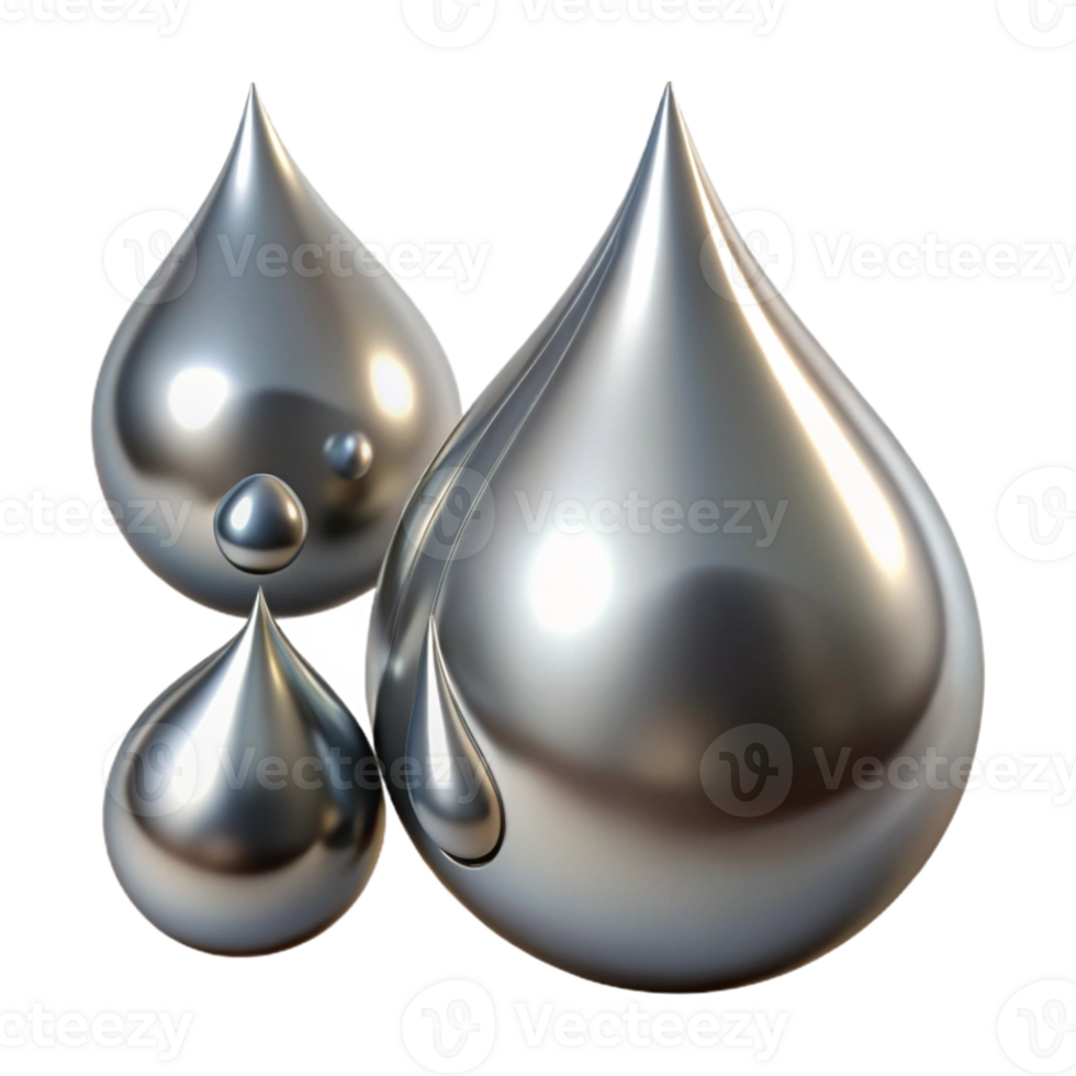 extraordinary minimalist wonderful artistic Liquid mercury droplets morphing and merging, with a reflective, metallic sheen and a dramatic, chiaroscuro lighting style high resolution original png