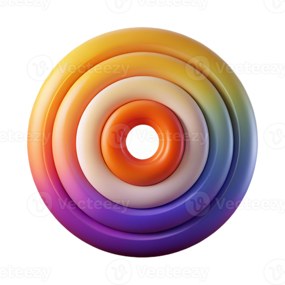 serene artistic stunning minimalist A series of concentric circles radiating outwards, with a gradient color scheme transitioning from warm to cool hues high quality genuine png