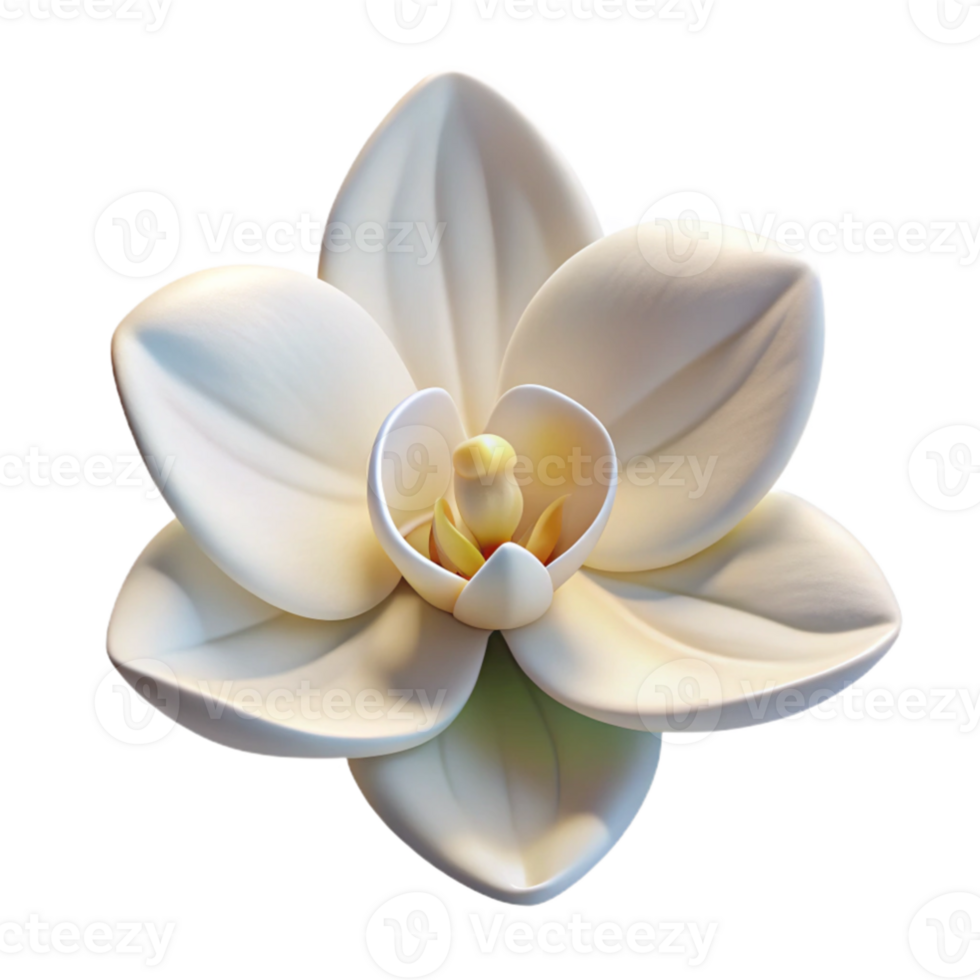 elegant minimalist extraordinary modern A single blooming white orchid, soft diffused light, intricate details, botanical illustration style, 4K genuine png