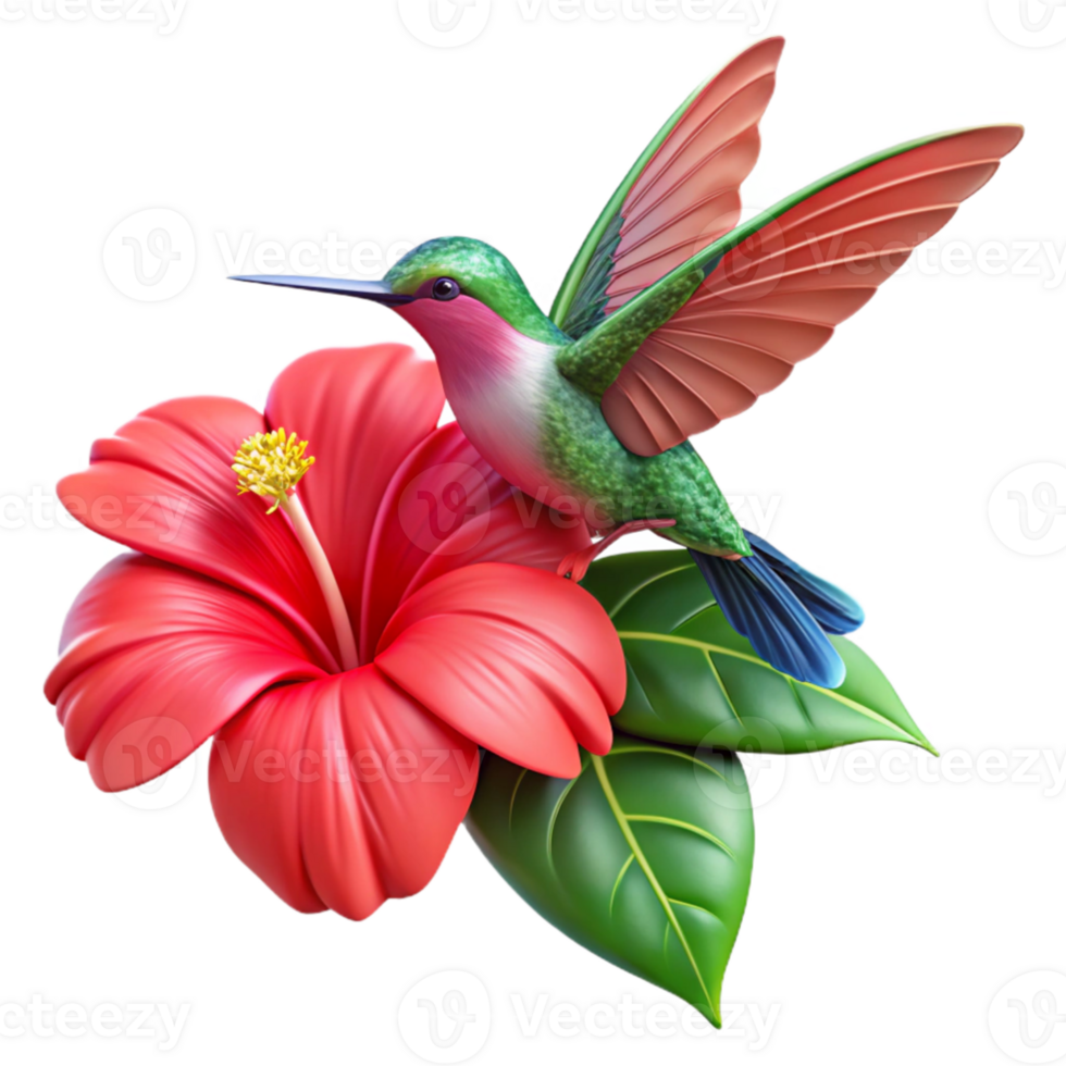 extraordinary artistic vibrant artistic A hummingbird hovering near a bright red hibiscus flower, vibrant colors, detailed feathers, nature photography, 4K professional png