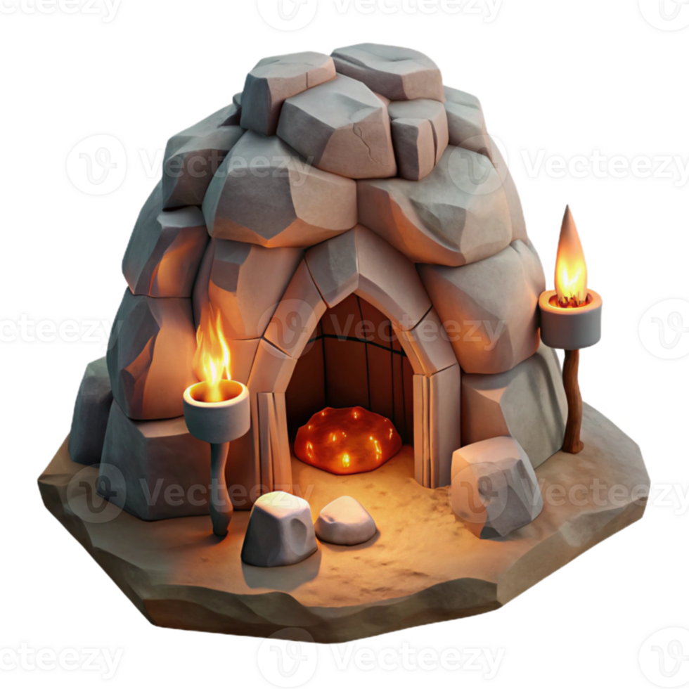 wonderful minimalist stunning contemporary A subterranean dwelling carved into rock, warm firelight, rough-hewn textures, primal, mystical, ancient premium original png