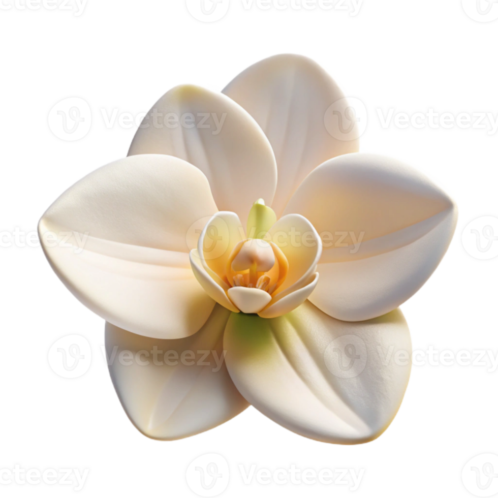 vibrant contemporary dramatic minimalist A single, perfect white orchid blossom, delicate and intricate, soft lighting, botanical illustration style, 4K high resolution png