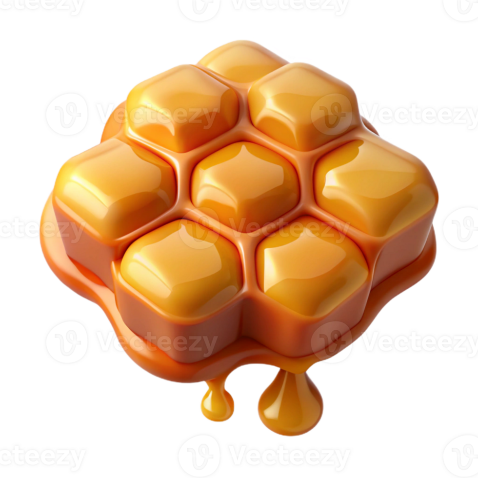 elegant artistic vibrant vintage A close-up of a honeycomb dripping with golden honey, warm lighting, macro photography, 4K premium png