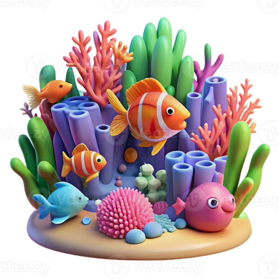 stunning abstract elegant modern A vibrant coral reef teeming with colorful fish and marine life, underwater photography style, bright and colorful, authentic detailed png