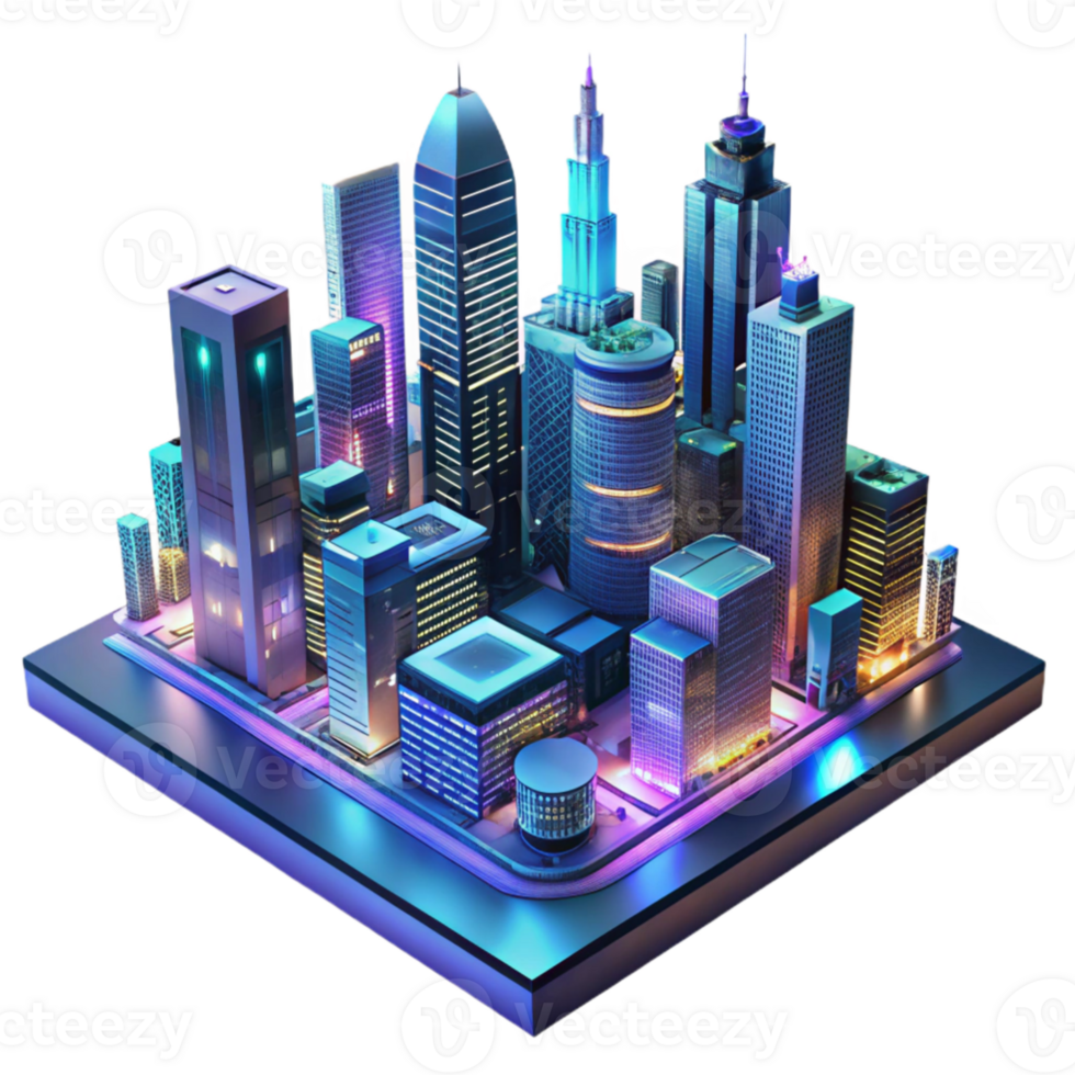 beautiful creative stunning creative A futuristic cityscape at night, towering skyscrapers with holographic advertisements, neon reflections on wet streets, cyberpunk style, cinematic lighting... png