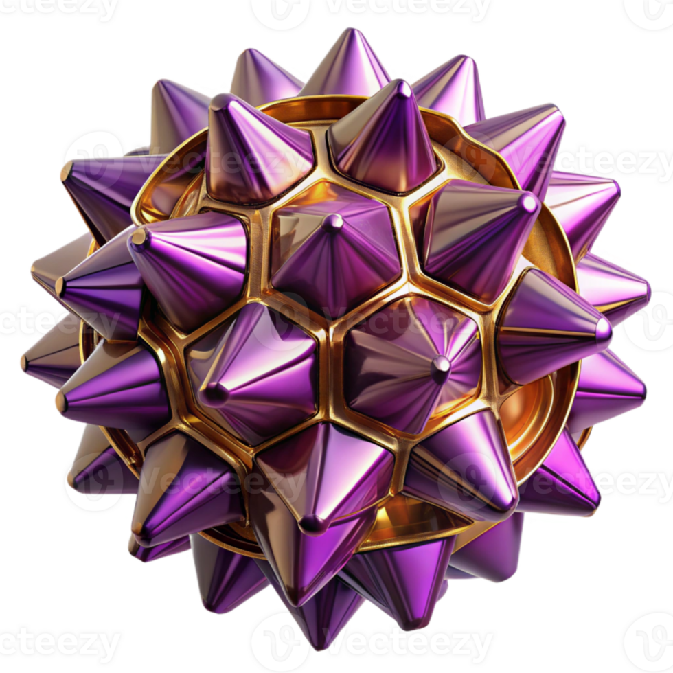 impressive vintage wonderful creative A complex, fractal-based structure resembling a crystalline growth, rendered in shades of deep purple and gold, with sharp, defined edges, illuminated by a... png