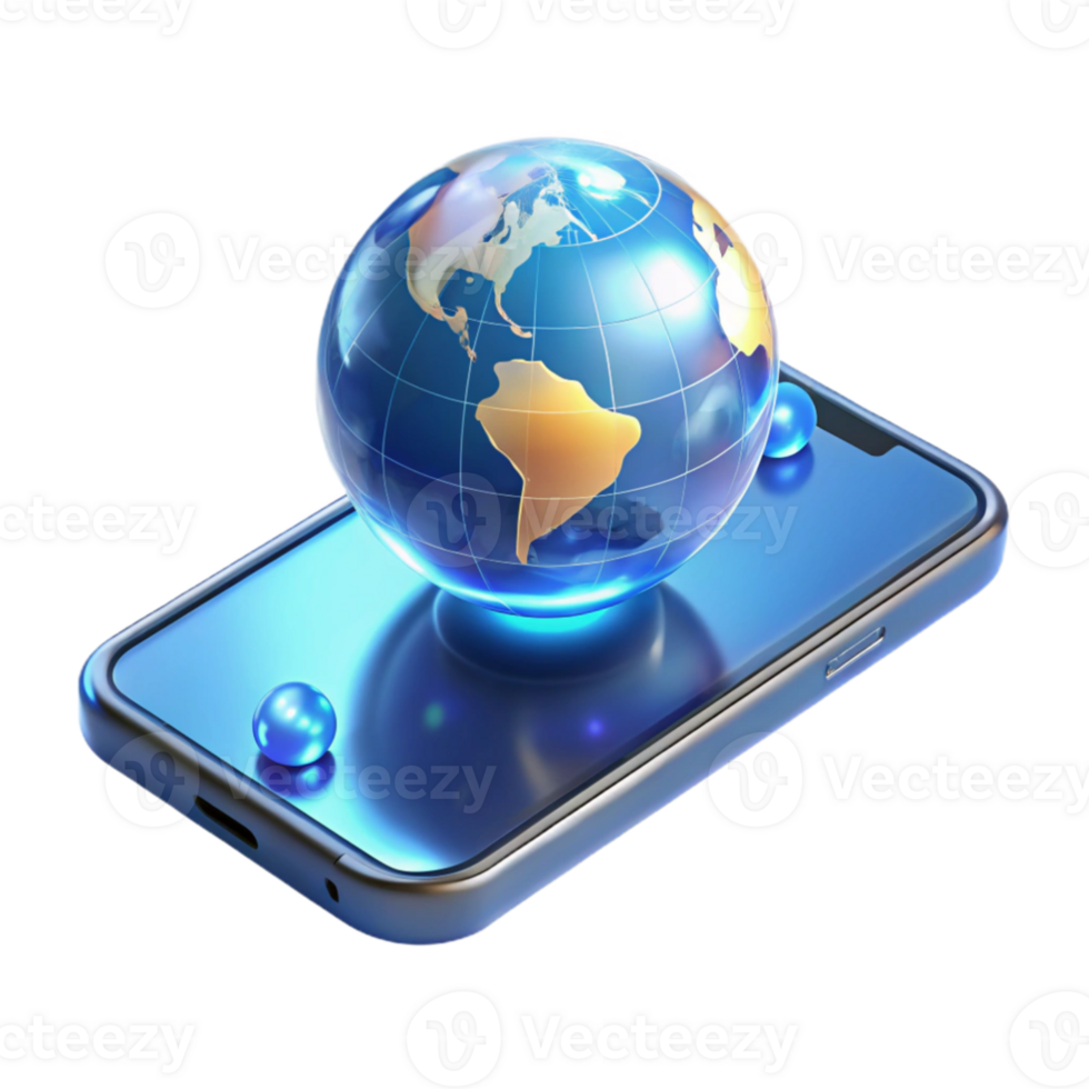 wonderful contemporary magnificent rustic A transparent, levitating smartphone displaying a holographic world map, cool, ambient lighting, minimalist style premium high quality png