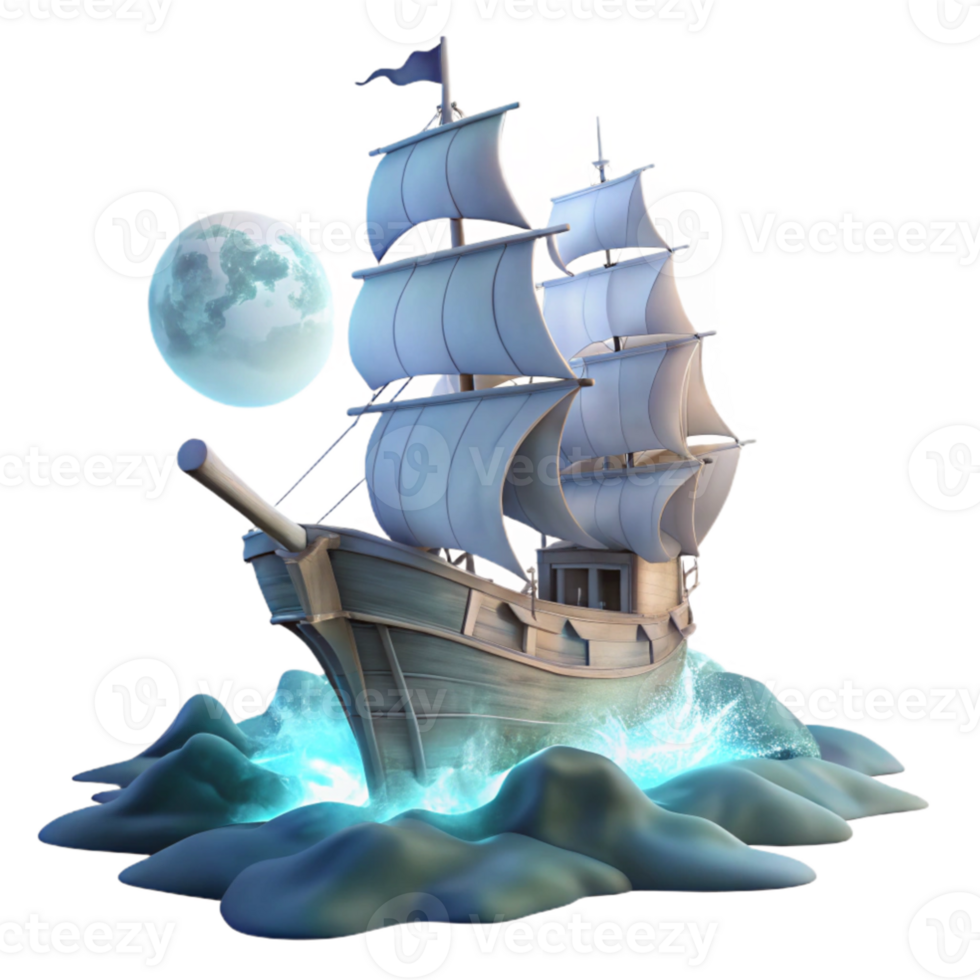 extraordinary rustic beautiful classic A spectral ghost ship sailing through a stormy, moonlit sea, dramatic lighting, romanticism style high resolution exclusive png