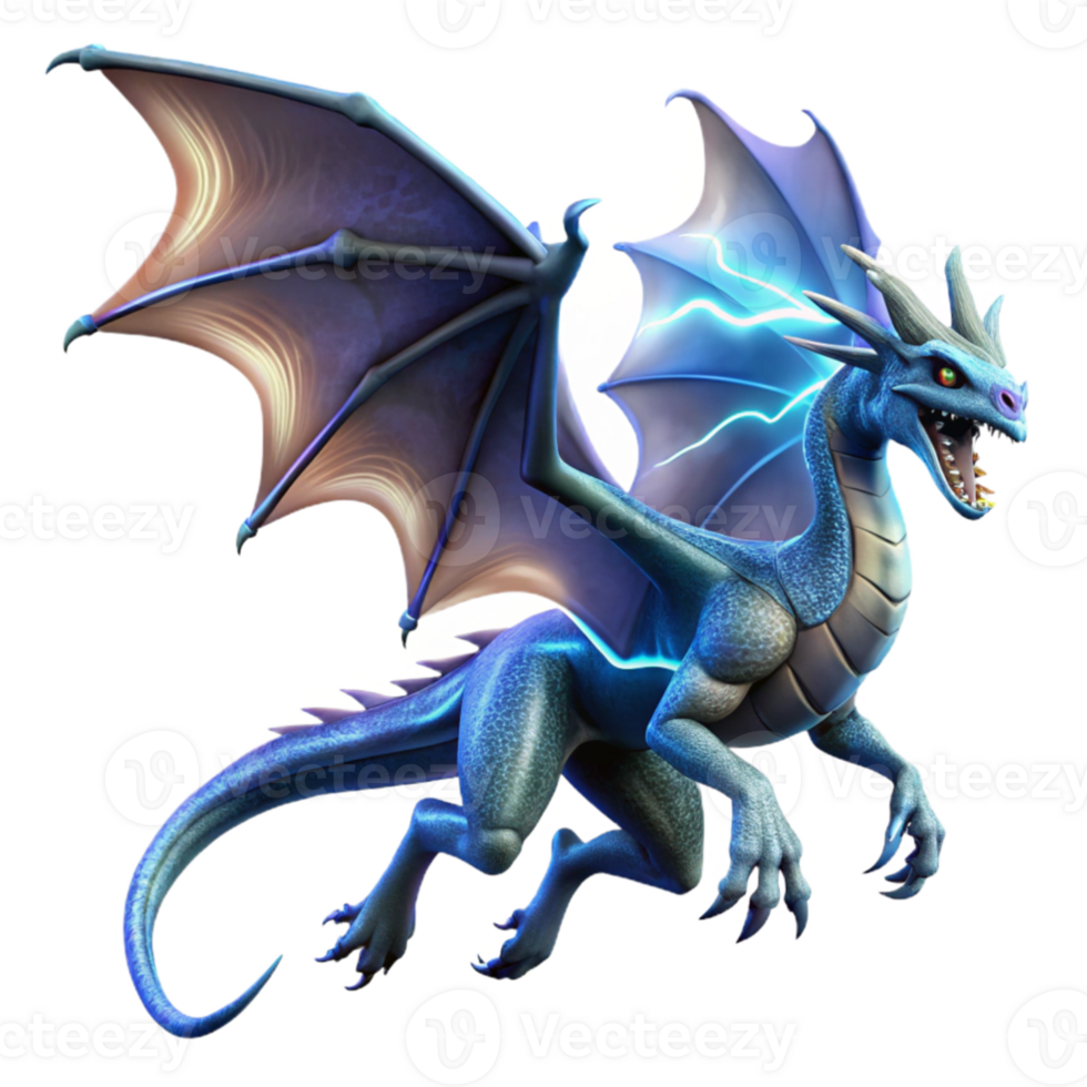 elegant contemporary serene artistic A fearsome dragon with iridescent scales soaring through a stormy sky, illuminated by flashes of lightning, hyperrealistic style authentic professional png