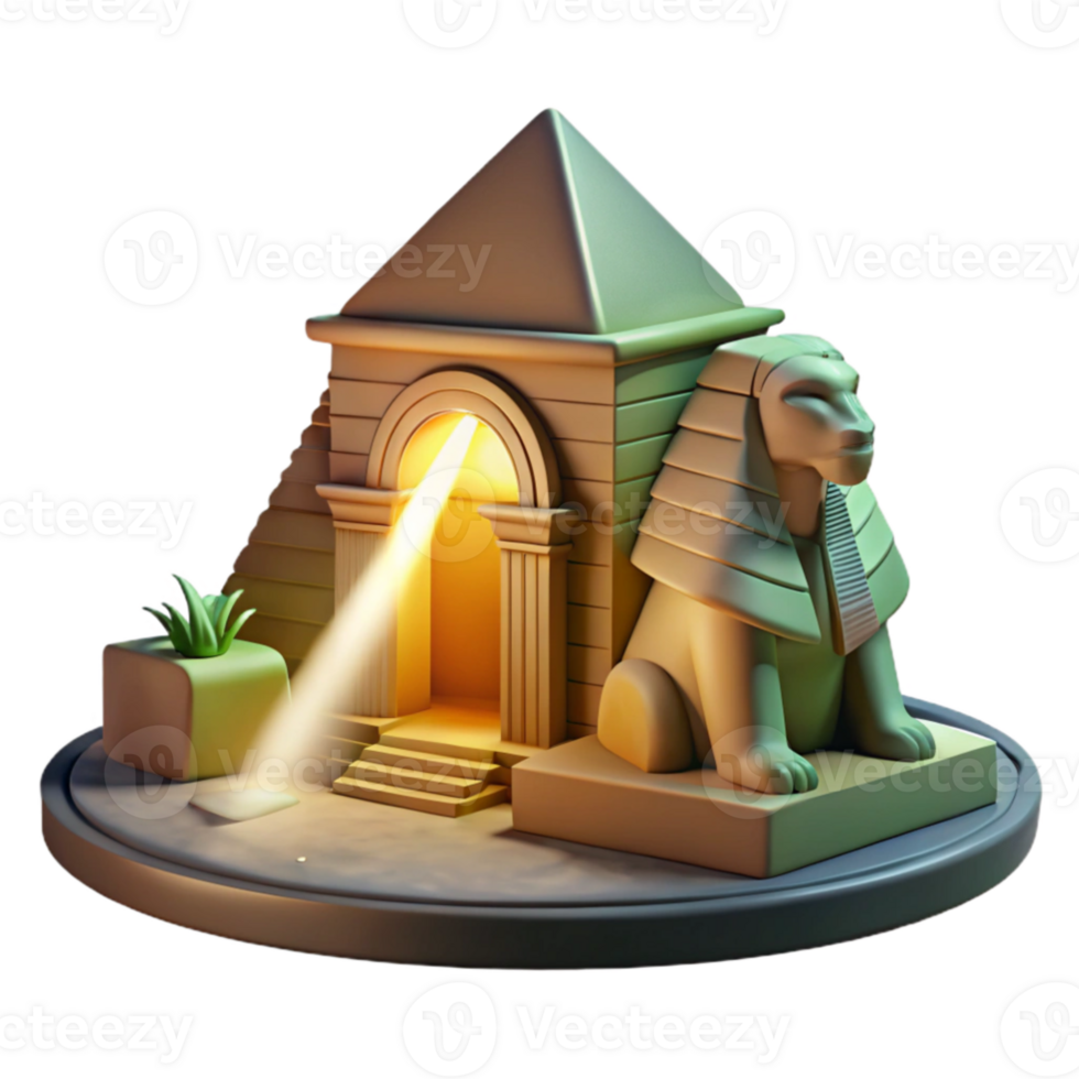 stunning contemporary beautiful rustic A mysterious sphinx guarding a hidden temple, illuminated by a single beam of light, ancient Egyptian style high quality exclusive png