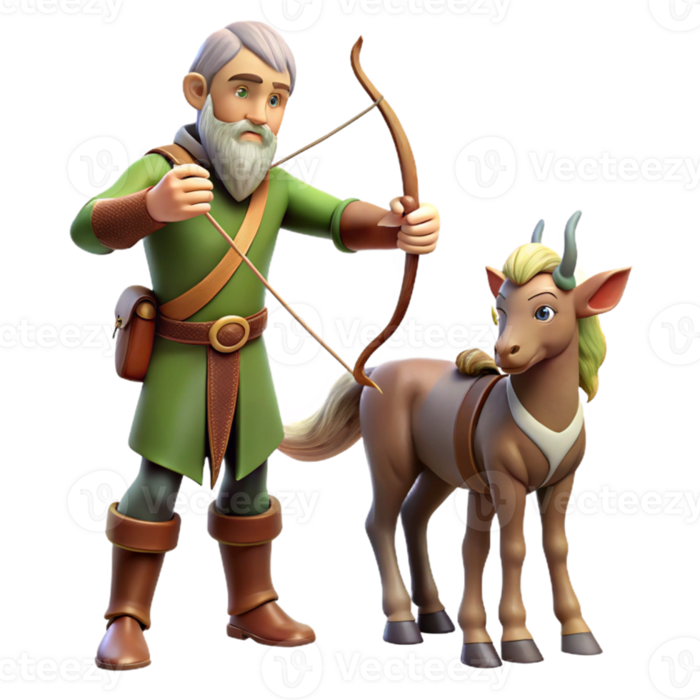 extraordinary abstract impressive rustic A wise old centaur teaching a young elf archery in a sunlit forest glade, soft and warm lighting, fantasy illustration style 4K 4K png