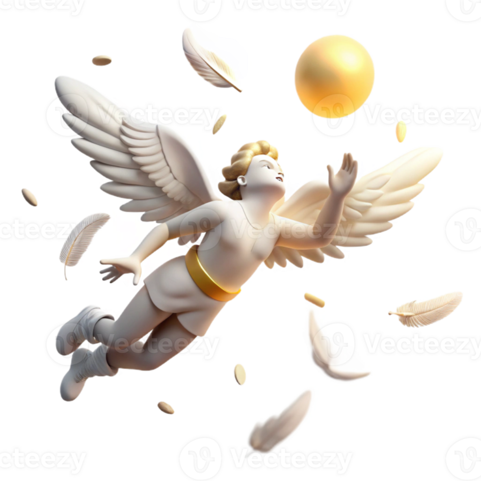 impressive minimalist wonderful minimalist Icarus falling from the sky, feathers scattered, sun glare, romanticism style high resolution original png