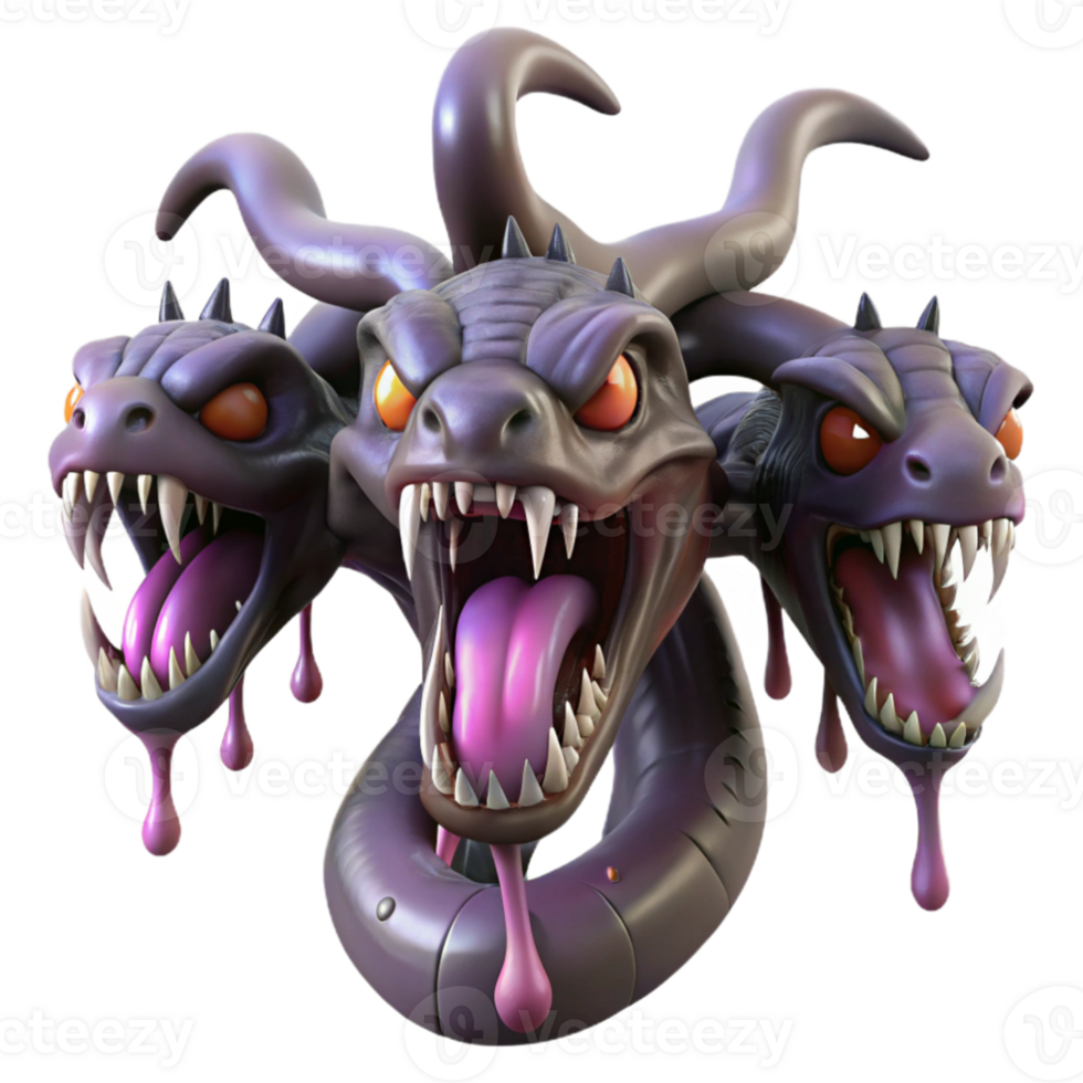 magnificent traditional wonderful vintage A hydra regenerating its heads, dripping with venom, dark fantasy style, chiaroscuro lighting genuine 4K png