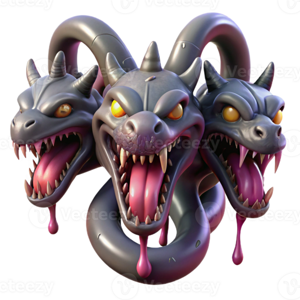 dramatic contemporary dramatic modern A hydra regenerating its heads, dripping with venom, dark fantasy style, chiaroscuro lighting original detailed png