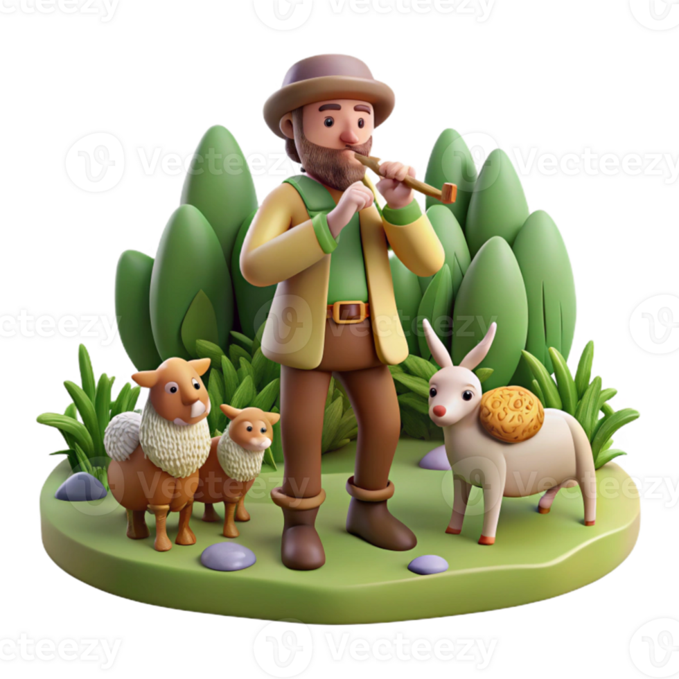 serene abstract wonderful artistic Pan playing his pipes in a forest clearing, surrounded by woodland creatures, pastoral style, warm sunlight 4K original png