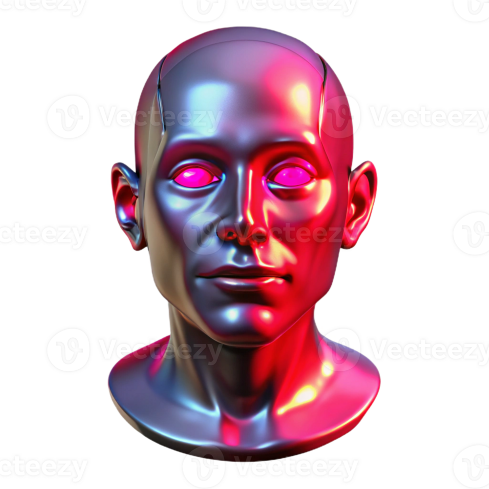 dramatic modern beautiful creative A holographic projection of a human face, glitching and distorting, bathed in a red light, cyberpunk horror style exclusive premium png