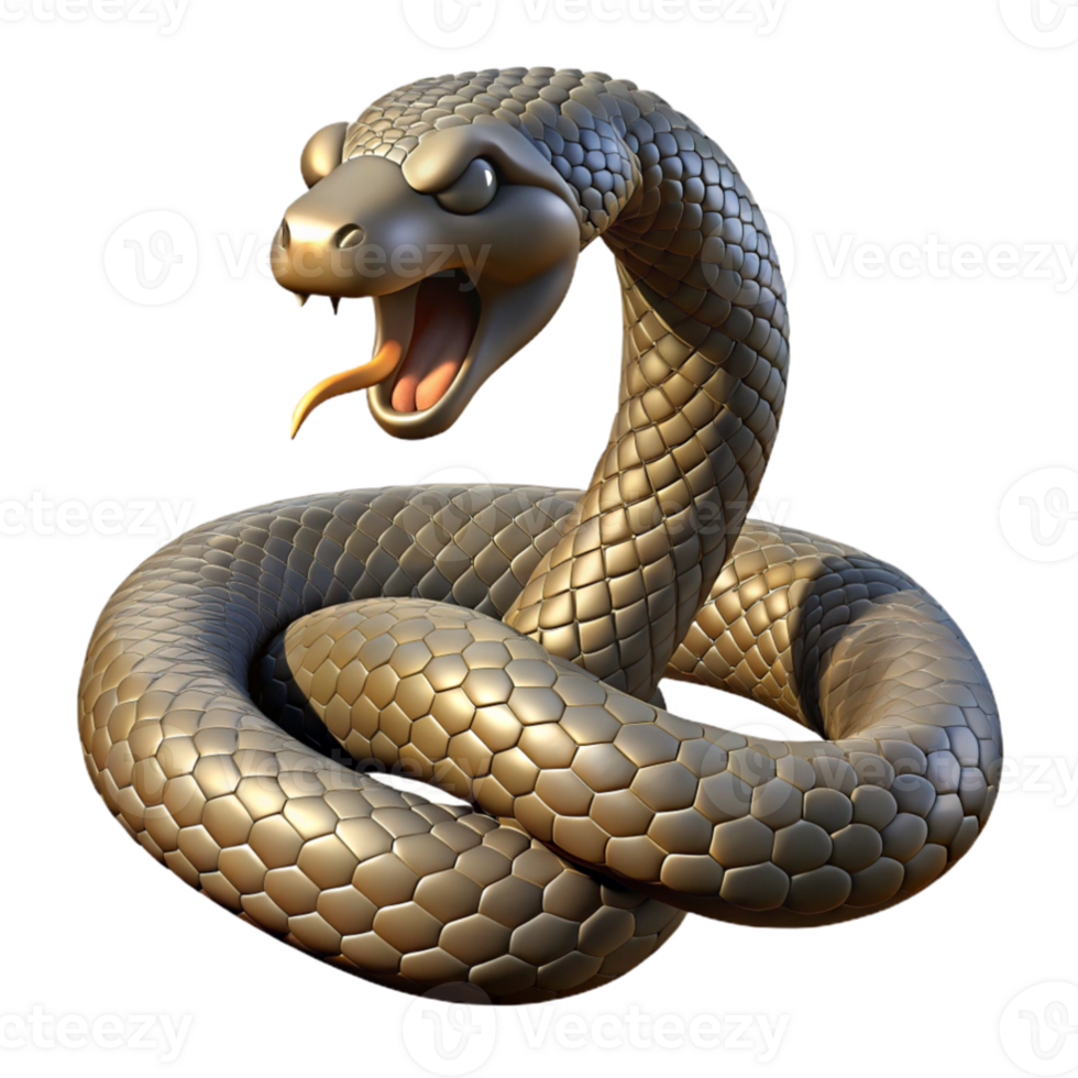 elegant abstract extraordinary modern A coiled rattlesnake ready to strike, tense and dramatic, stark lighting, photorealistic render high resolution 4K png