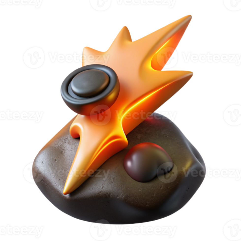 magnificent artistic vibrant creative A cyclops forging a lightning bolt, Greek mythology, fiery orange lighting, rugged, realistic style genuine original png