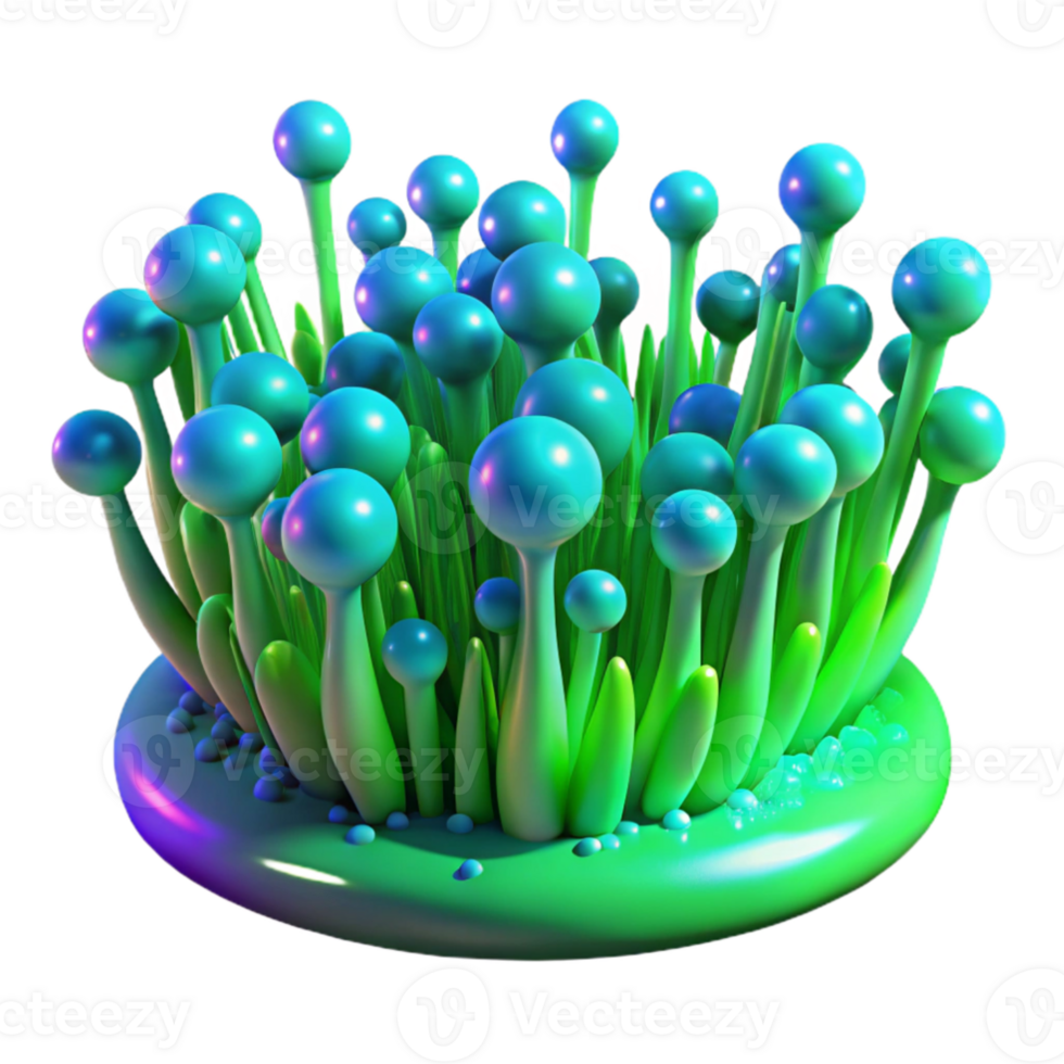 stunning classic impressive minimalist A field of pulsating, bioluminescent algae, in shades of electric green and neon blue, with a vibrant, psychedelic style high quality authentic png