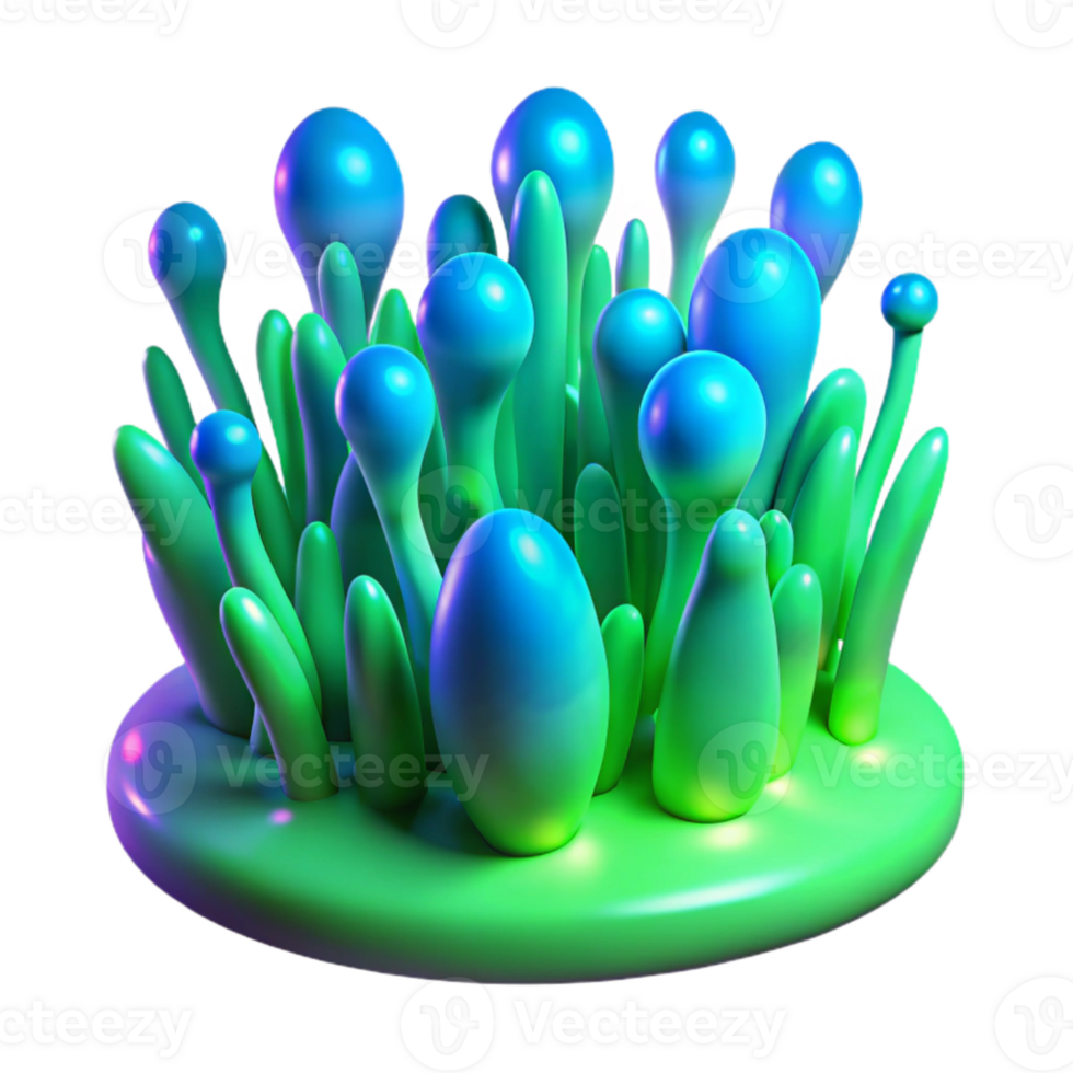 wonderful abstract wonderful traditional A field of pulsating, bioluminescent algae, in shades of electric green and neon blue, with a vibrant, psychedelic style original professional png