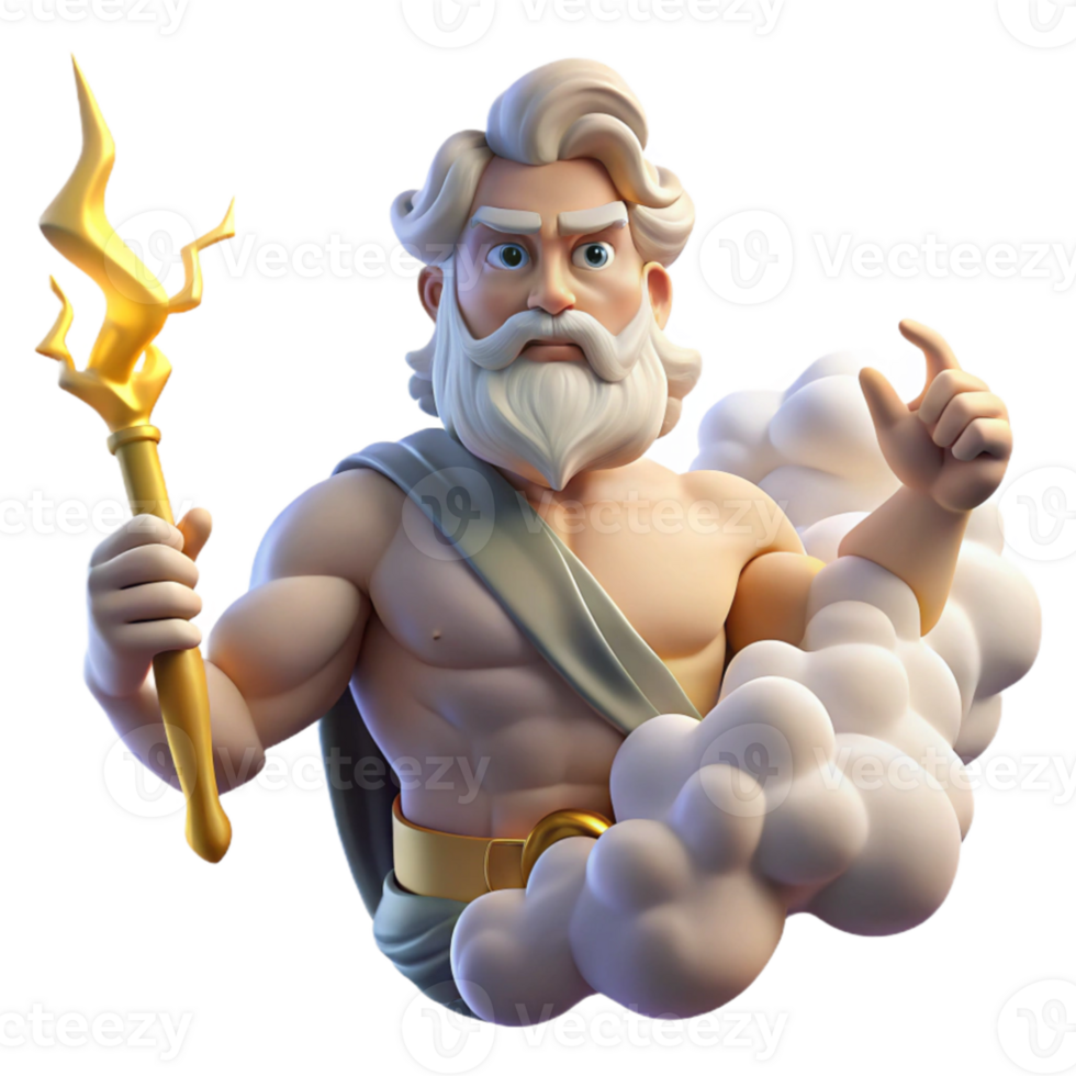 beautiful rustic extraordinary contemporary A powerful Zeus holding a lightning bolt, clouds swirling around him, dramatic lighting, Renaissance painting style high resolution detailed png