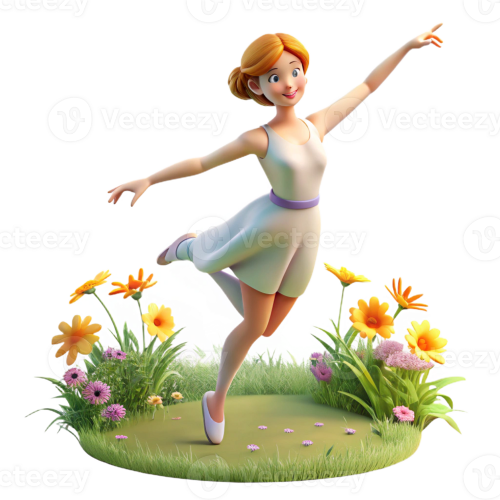 elegant abstract magnificent abstract A graceful nymph dancing in a sun-drenched meadow, wildflowers surrounding her, Impressionist style authentic genuine png