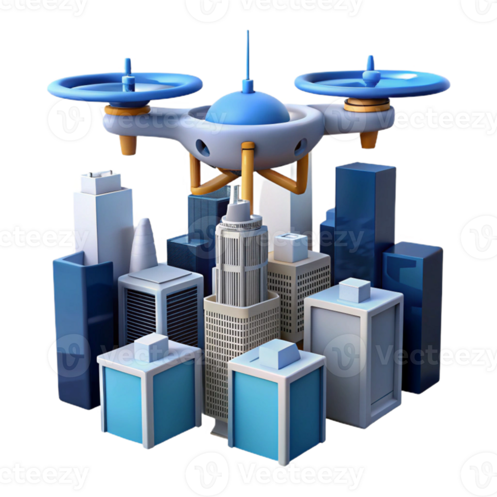 dramatic minimalist beautiful traditional A drone delivering a package in a futuristic city, flying high above skyscrapers, aerial view, cinematic lighting, science fiction style 4K original png