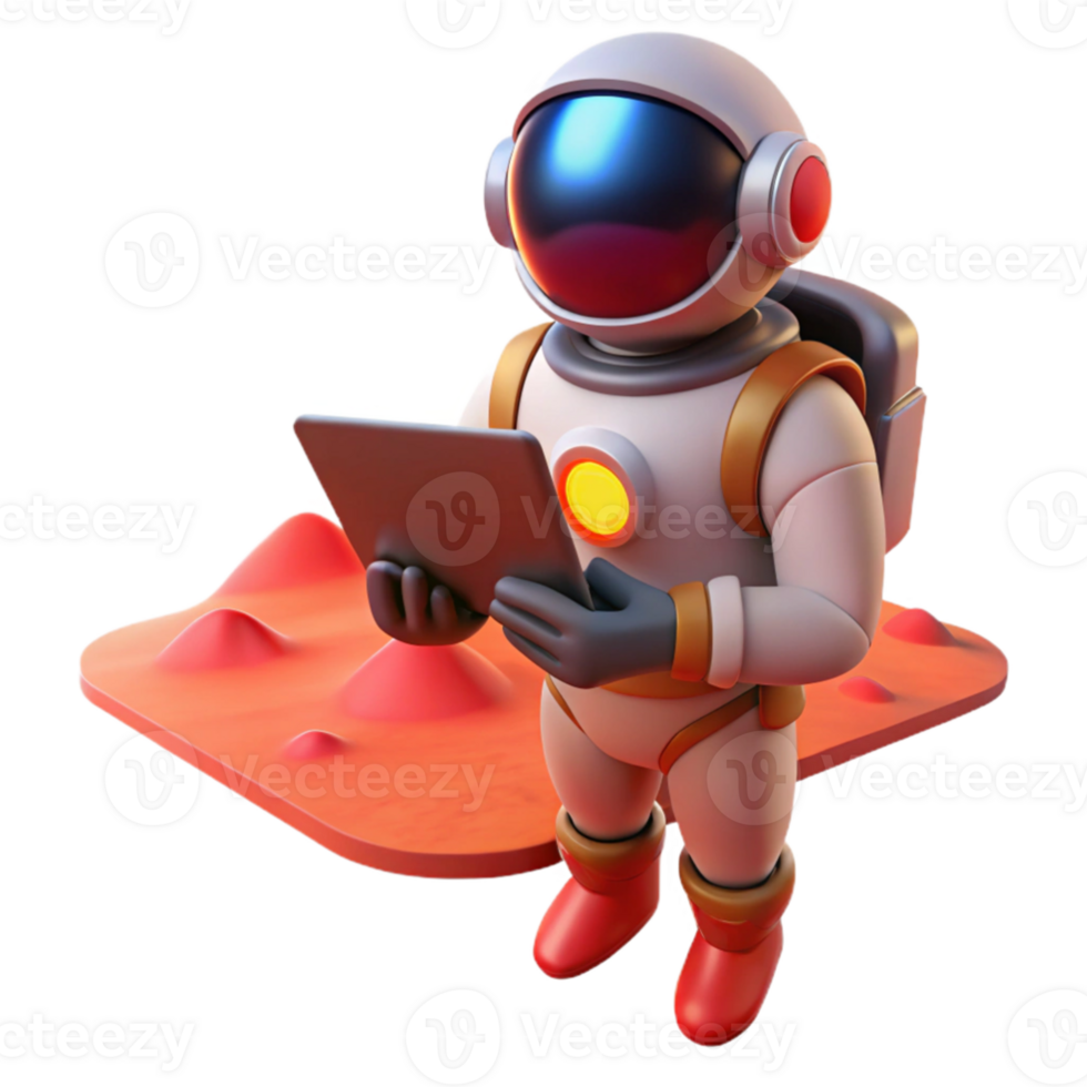 dramatic traditional magnificent traditional An astronaut using a futuristic tablet on the surface of Mars, red, dusty landscape, bright sunlight, science fiction style 4K detailed png