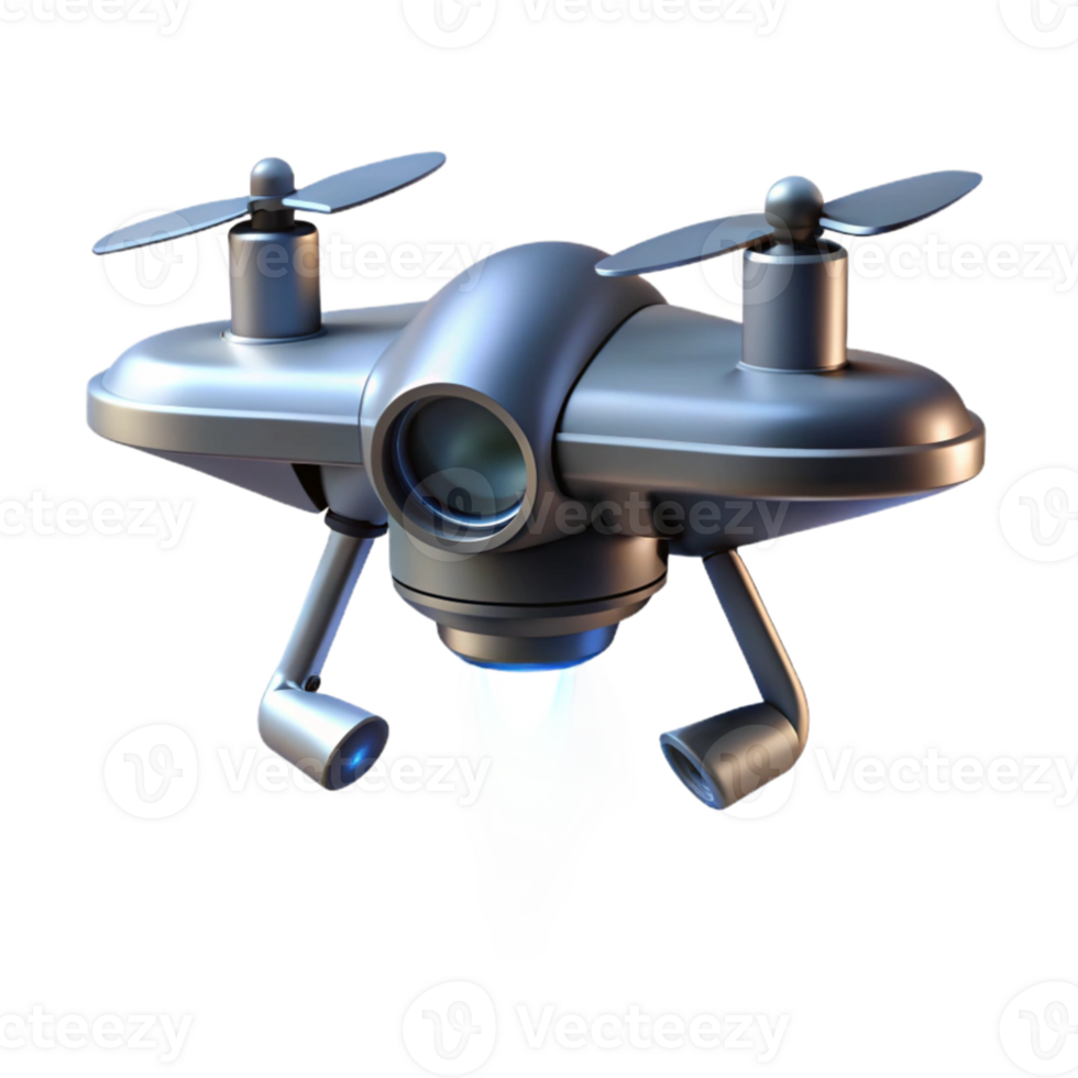 elegant contemporary extraordinary classic A solitary drone hovering in the air, spotlight shining on its metallic body, futuristic design, minimalist style detailed original png
