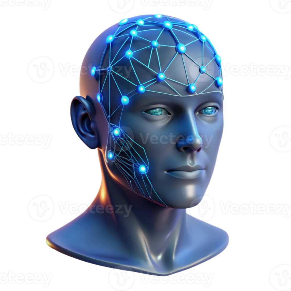 serene abstract stunning traditional A transparent human head with visible neural pathways illuminated by pulsing light, biometric data visualized, scientific illustration style exclusive original png