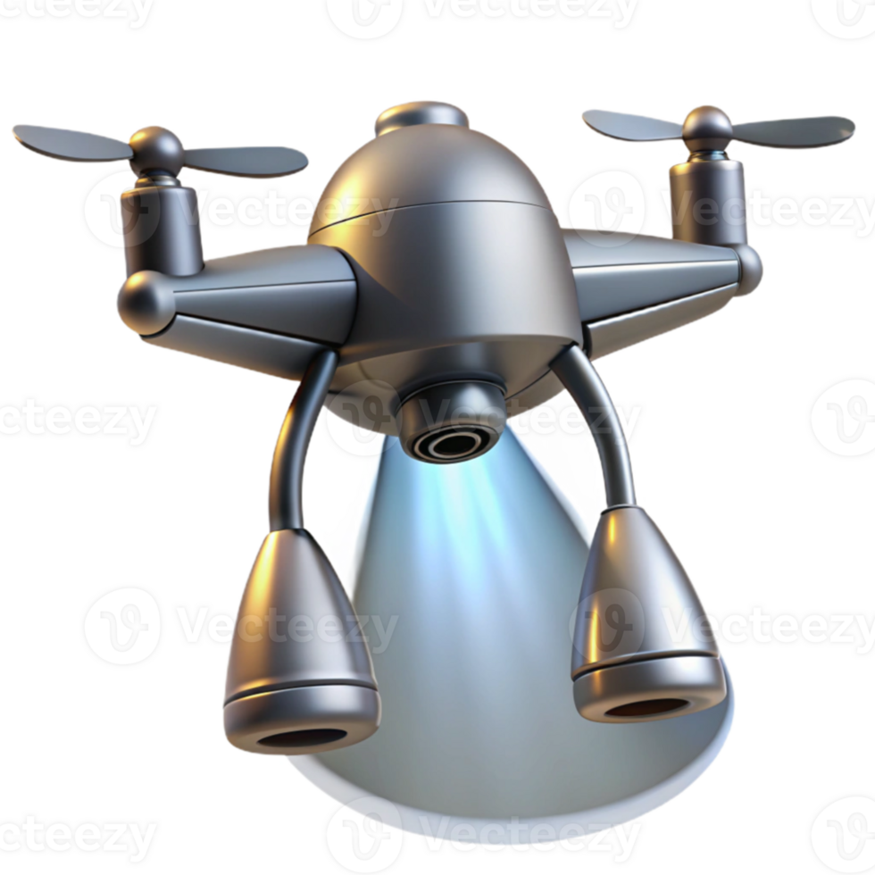 magnificent minimalist beautiful abstract A solitary drone hovering in the air, spotlight shining on its metallic body, futuristic design, minimalist style detailed original png