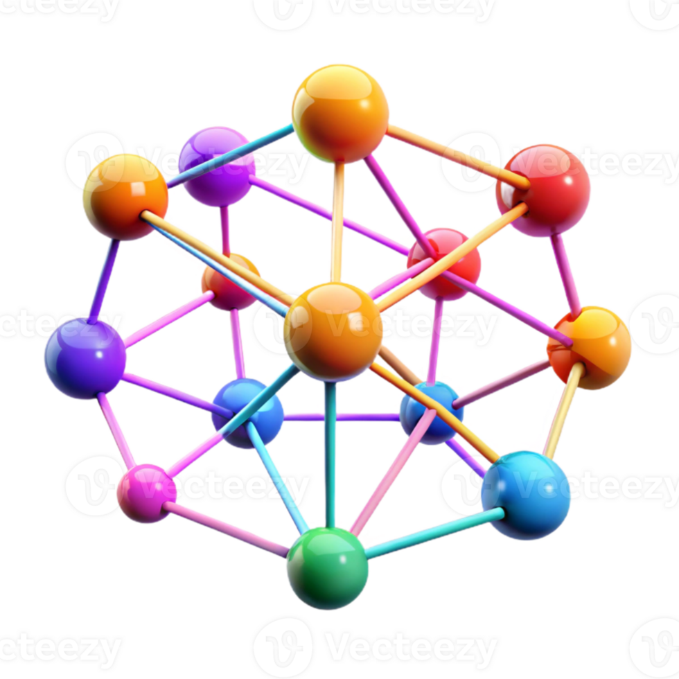 wonderful creative vibrant traditional A network of interconnected nodes pulsing with data, vibrant colors representing different data streams, abstract art style, neon lighting authentic original png