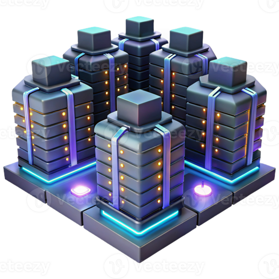 extraordinary abstract serene classic A giant server farm extending into infinity, rows of glowing servers, science fiction style, low-key lighting genuine exclusive png
