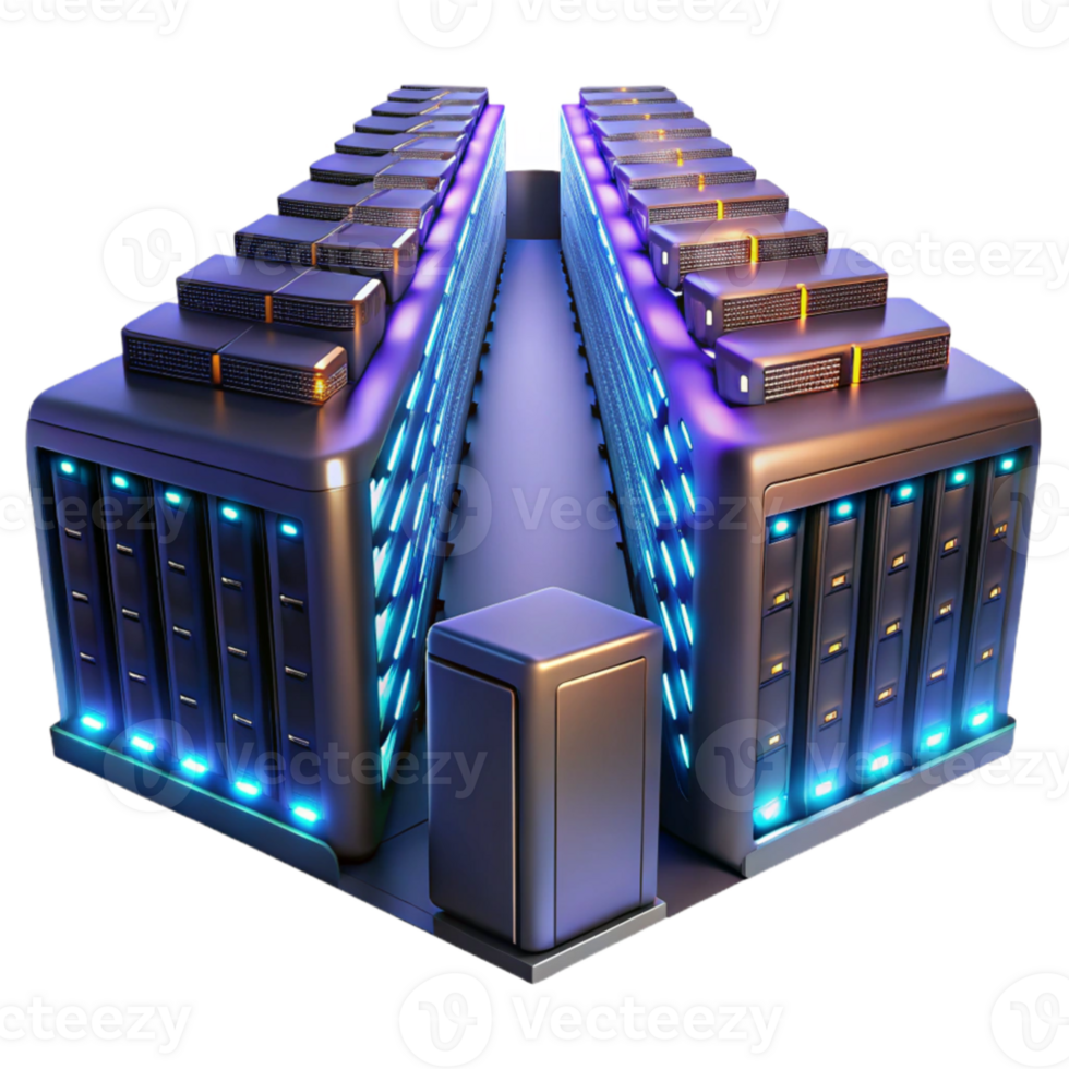 magnificent rustic beautiful classic A giant server farm extending into infinity, rows of glowing servers, science fiction style, low-key lighting genuine original png