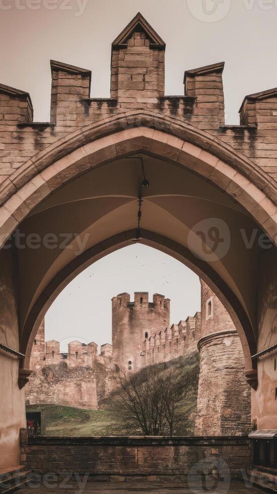 The archway of the castle in kiev, ukraine photo