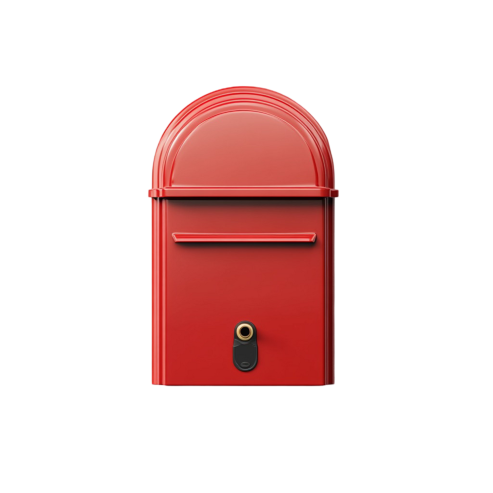 red mailbox with a small keyhole at the bottom png