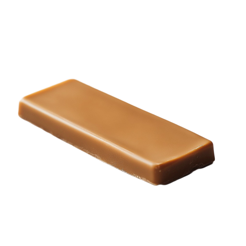 caramel covered chocolate bar with a glossy surface png