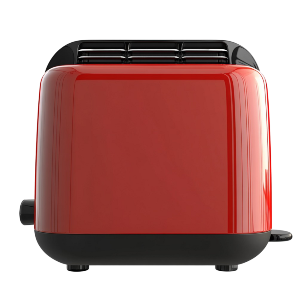 Red two slice toaster with a glossy finish png